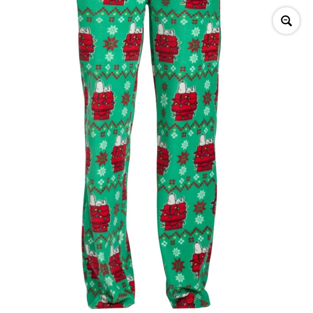 Peanuts Snoopy Women’s Home For The Holidays Pajama Set Size XL NWT - Picture 8 of 11